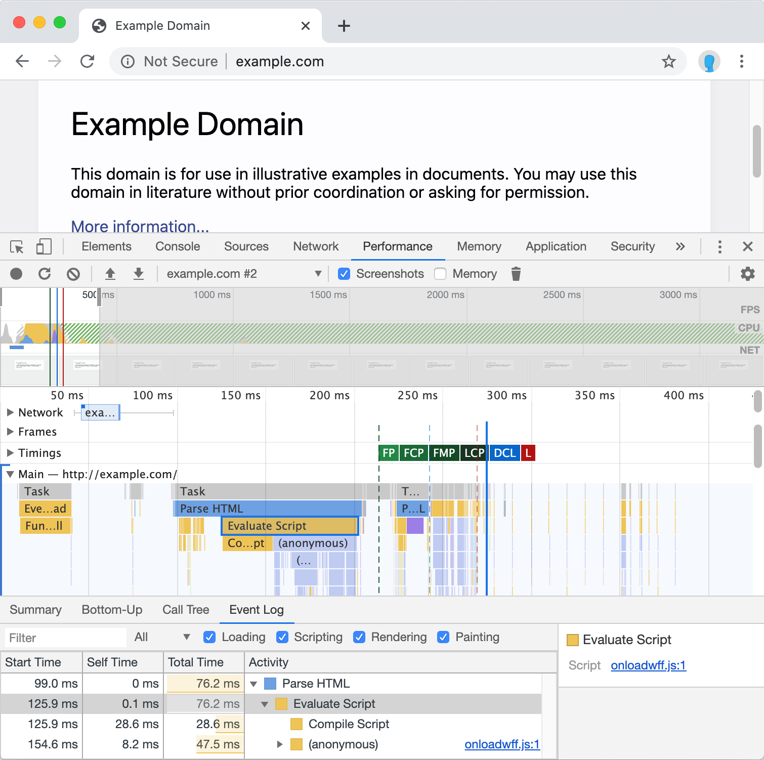 Lastpass Chrome performance timeline